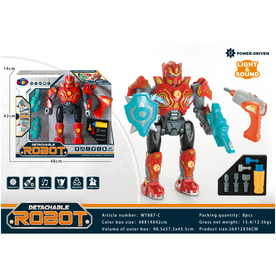 DETACHABLE ROBOT Electronic Plastic Toy